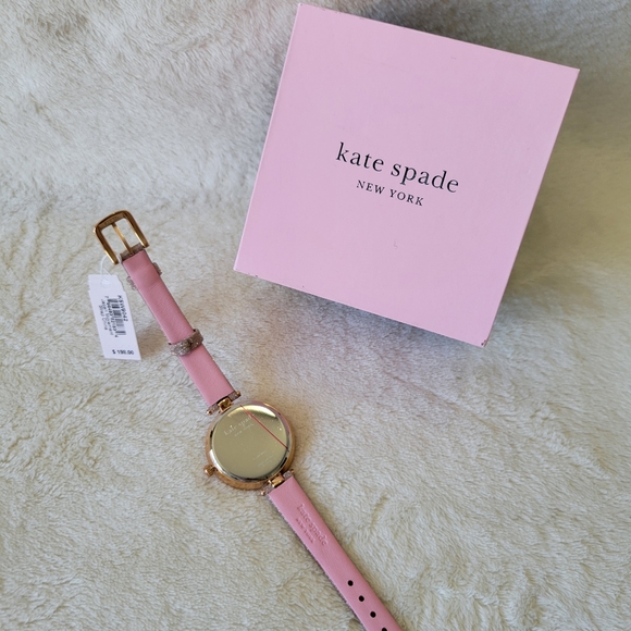 ✨️SOLD✨️💖KATE SPADE NY ROSE GOLD TONE GLITTER LEATHER WOMEN'S WATCH 💖 - Picture 8 of 8